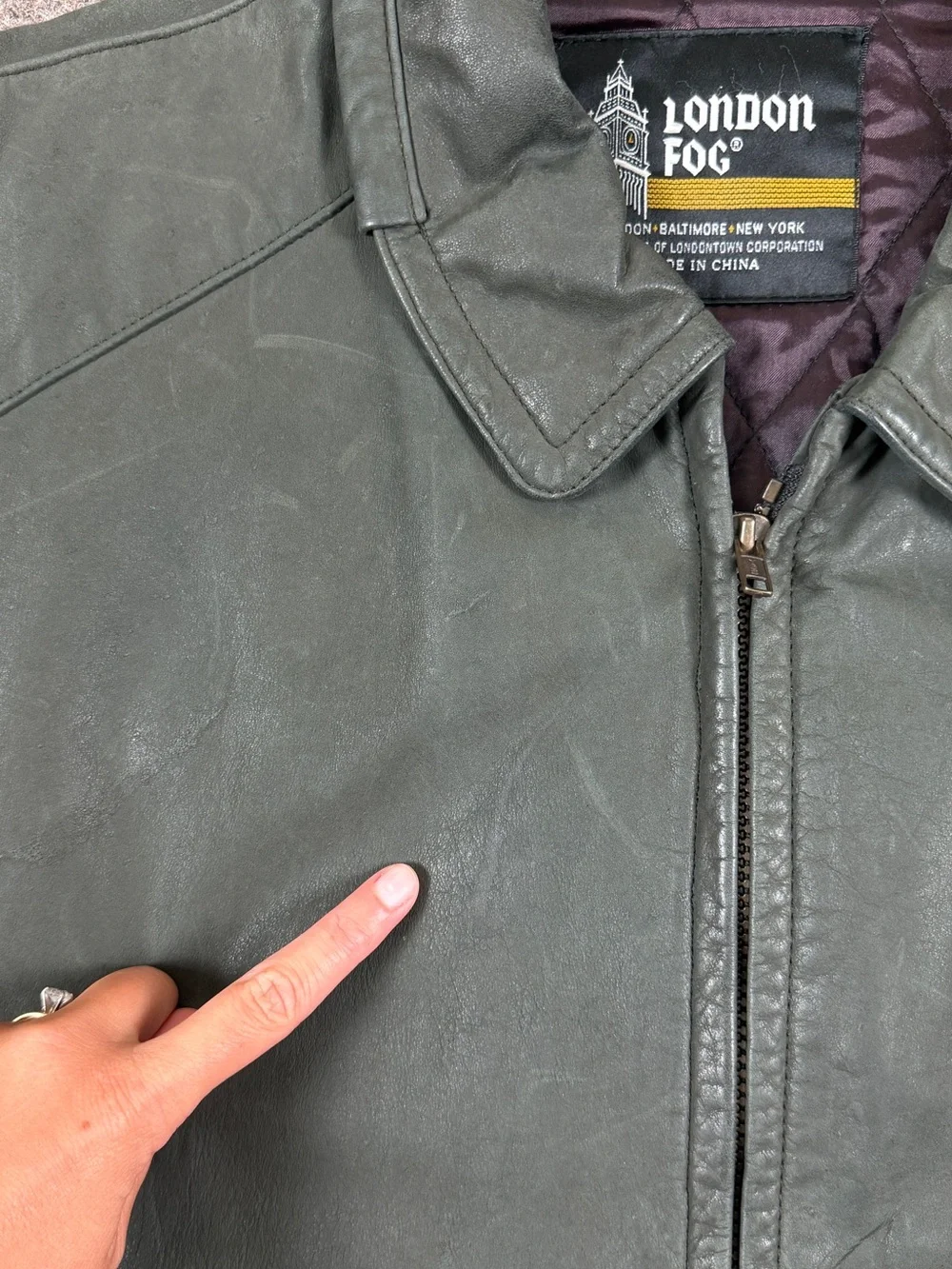 London Fog exterior leather